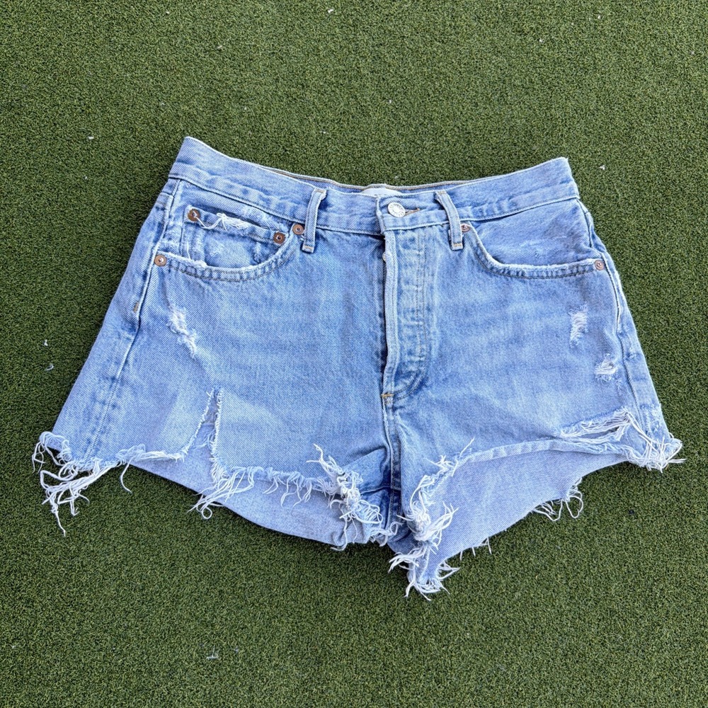 Agolde Parker Shorts Size 26-27 Women's Blue Denim Shorts Summer